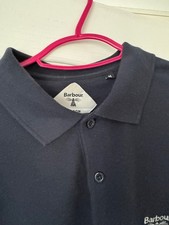 Barbour Beacon Polo Shirt Mens Size M Navy Blue Long Sleeve