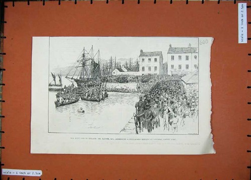 Old antique print 1887 - antique,
