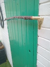 SUPER IRISH BLACKTHORN STICK 36 INCHS LONG FITTED WITH A BRASS HORSE HEAD