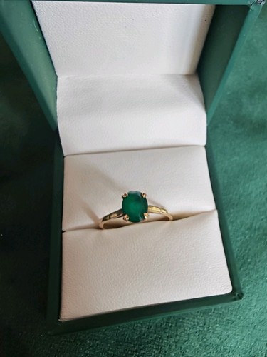 Antique 9ct solid - gold, green