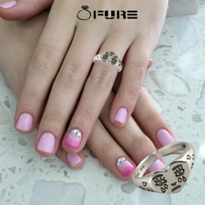 Fun Cartoon Sad Face Tear Drop Love Heart 925 Sterling SIlver Mood Lonely Ring 