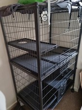 ferret cage - 3/4 story barely used, dark grey, metal bars