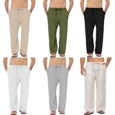 Mens Linen Trousers Soft
