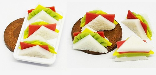 Dolls house white sandwiches - dolls,