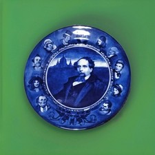 Royal Doulton Charles Dickens Commemorative Blue And White Plate 26cm. C.1901-22