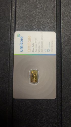 Umicore gold bar 999 fine - bar, 999.9