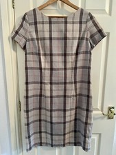 Barbour Boyd Check Tartan Shift Smart Evening Day Dress Size 16