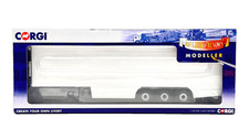 CORGI 1/50 SCALE - CC19912 - TRI AXLE FRIDGE TRAILER WITH SKIRTS WHITE BOXED