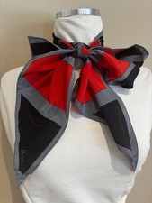 Vtg VERA Scarf Red Black Gray
