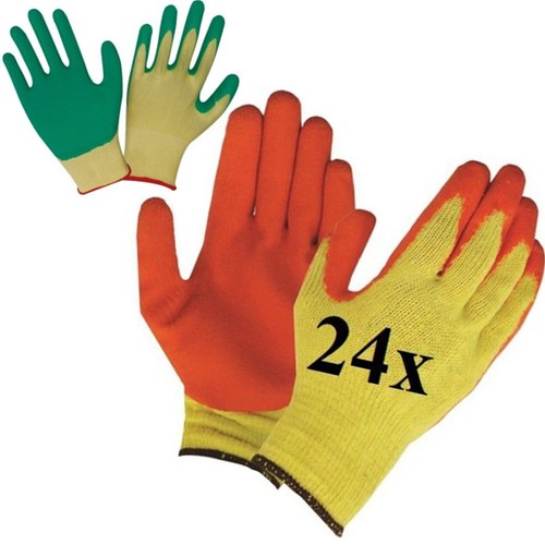Pairs latex coated gloves - pairs,