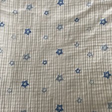 ZARA HOME KIDS / BABY BEDDING - BLANKET - 160x250cm - WHITE WITH BLUE STARS
