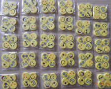 Funny Happy face ERASER! Party Bag Fillers/Toys/Lucky Dip Prizes 30 x Packs!