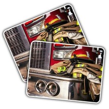 2x Vinyl Sticker Fireman