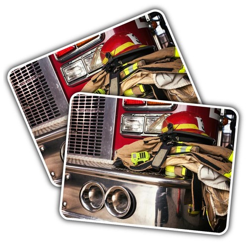 Vinyl sticker fireman - 2x,