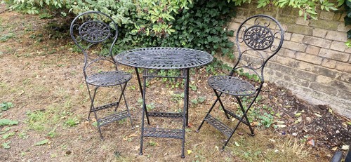 Cast iron bistro set - iron,