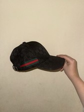 Gucci Black Cap with Red and Green Stripe Size Medium