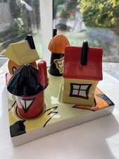 Lorna Bailey Cruet Art Deco Cottage Style Signed Print  Limited Edition