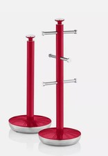 Swan retro red towel pole mug tree retro red