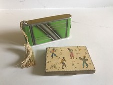 Antique Art Deco Cigarette Lipstick And Powder Compact + 1940s compact jazz band
