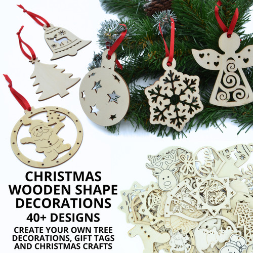 Christmas wooden mdf - shapes,
