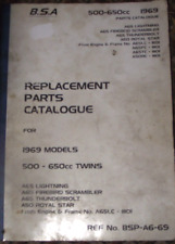 BSA  500 -600cc TWINS A65 - A50  SPARES CATALOGUE MANUAL 1969 MODELS
