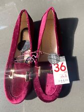Primark Shoes Loafers Women Size UK3 EUR36 Velvet Burgundy RRP 11 EURO