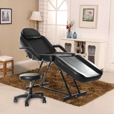 Professional Massage Table Adjustable Recliner Beauty Salon SPA Bed Chair Set