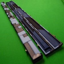 1PC SNOOKER CUE CASE / POOL CUE HARD CASE - BLACK & BLUE PATCHWORK - RIVETED