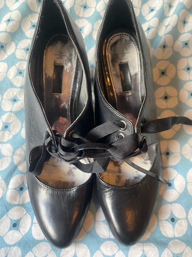 Next black leather heeled - next,