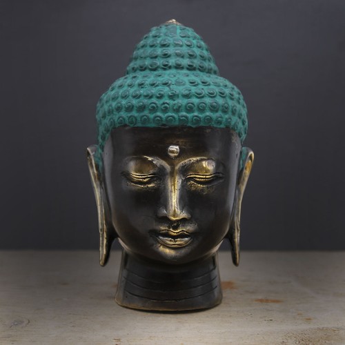 Large antique brass buddha - antique,