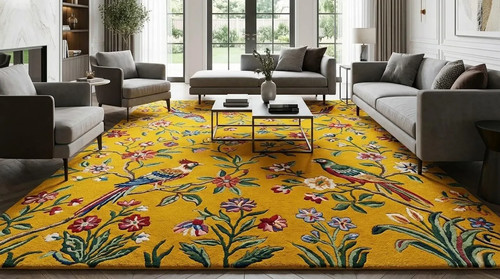 Hand tufted wool rug - wool, rug,