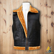Men's Aviator RAF B3 Real Shearling Bomber Flying Vest New Arrival 2XS -  4XL