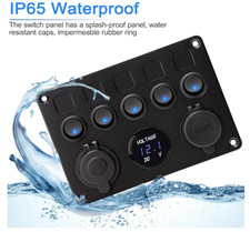 5 Gang 12V 24V LED Light Switch Control Panel For Camper RV Car Boat Waterpoof