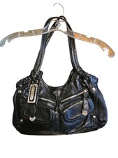 B. Makowsky Black Leather Handbag