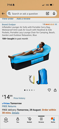 Evolpor inflatable air lounger - evolpor,