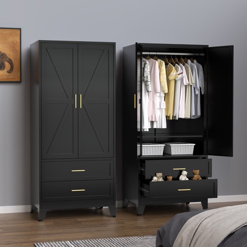 Metal armoire wardrobe closet - metal,