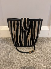 Women’s zebra print hand woven shoulder bag  from Africa