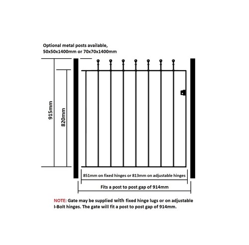 Manroe ball top garden gates - manroe,