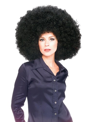 Super afro wig black - black, adults