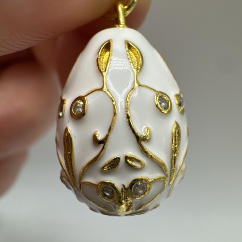 Vintage white enamel egg - enamel,