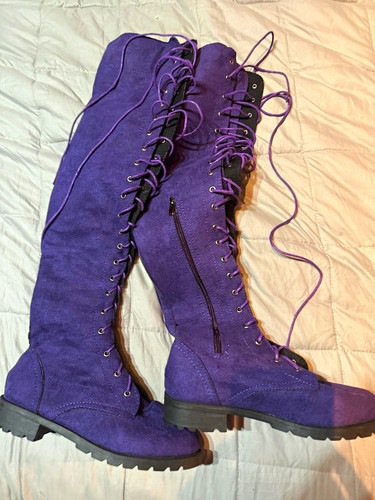 Women purple faux suede - faux,
