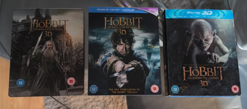 The hobbit trilogy blu rays - 3d, blu-rays
