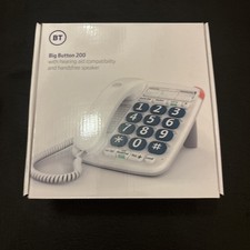 BT Big Button 200 Corded Phone with Handsfree Speaker Hearing Aid Compatible