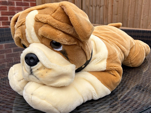 Large plush bulldog soft toy - soft,
