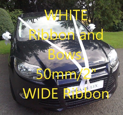 White wedding car decoration - wedding,