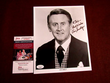 VIN SCULLY DODGERS BROADCASTER FORD FRICK HOF SIGNED AUTO VINTAGE B&W PHOTO JSA