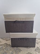 GRANNY SAYS Storage Boxes with Lids, Pack of 2 Fabric Boxes for Shelves