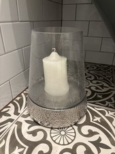 Glass Hurricane Lamp With