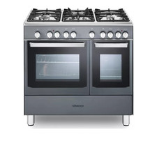 KENWOOD CK406SL 90 cm Dual Fuel Range Cooker - Slate Grey & Chrome