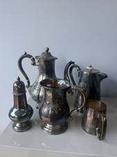 Vintage Silver Plated Set Of Five Coffee Tea Service Inc Mappin And Webb